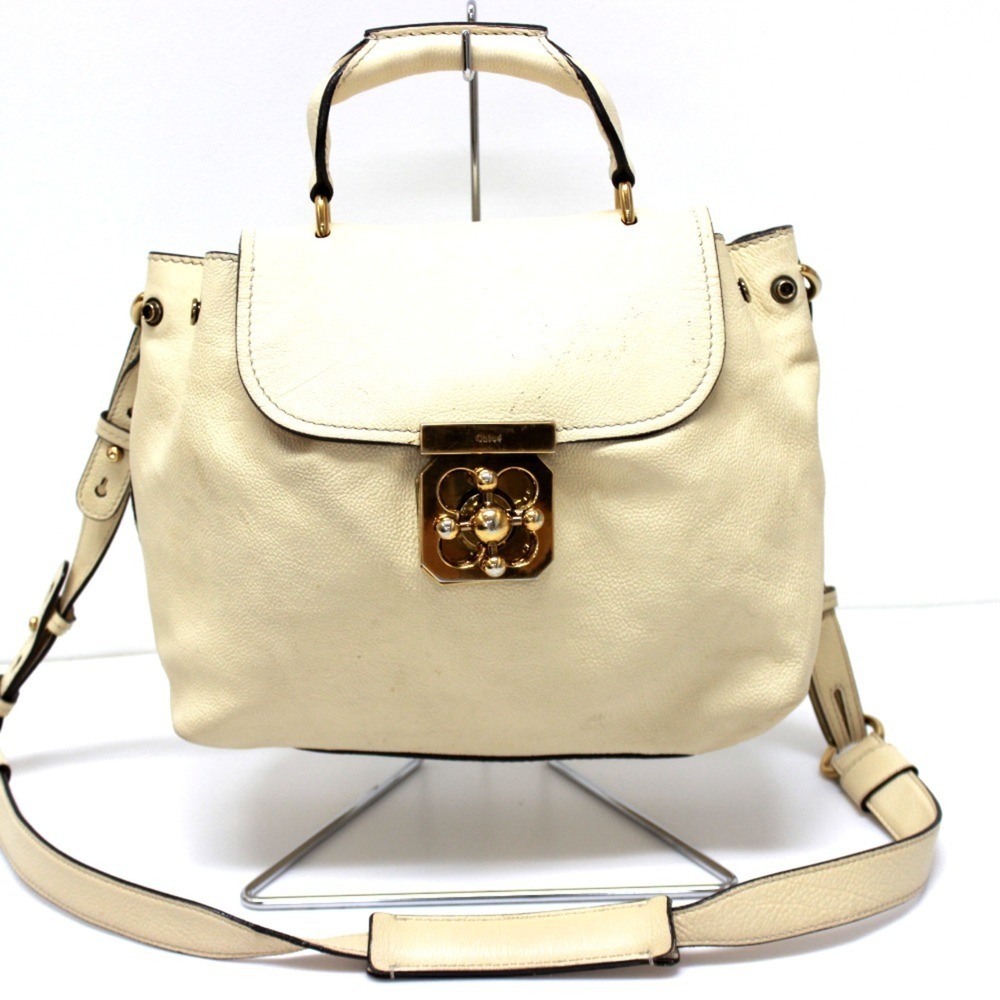Chloé Chloe Elsie 2-Way Handbag/Shoulder Bag, Leather, Women's, Beige